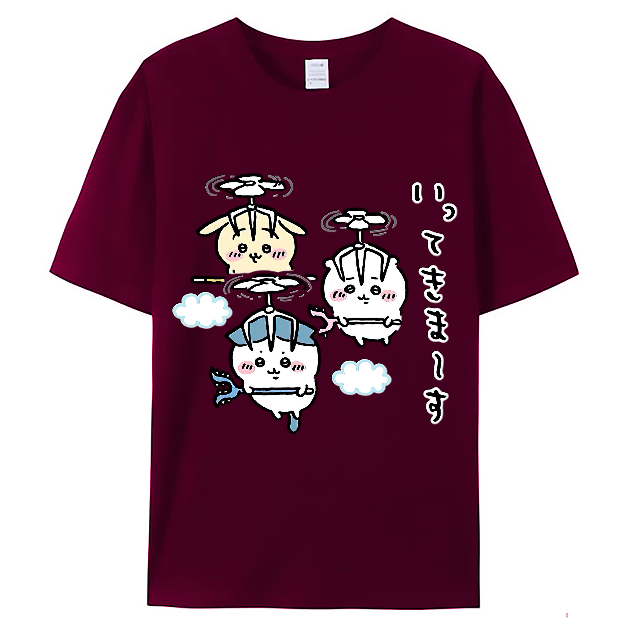 （画像用） ちいかわ ちいかわ Chii-kawa chiikawa レディースカジュアルプリントTシャツ（綿100％）